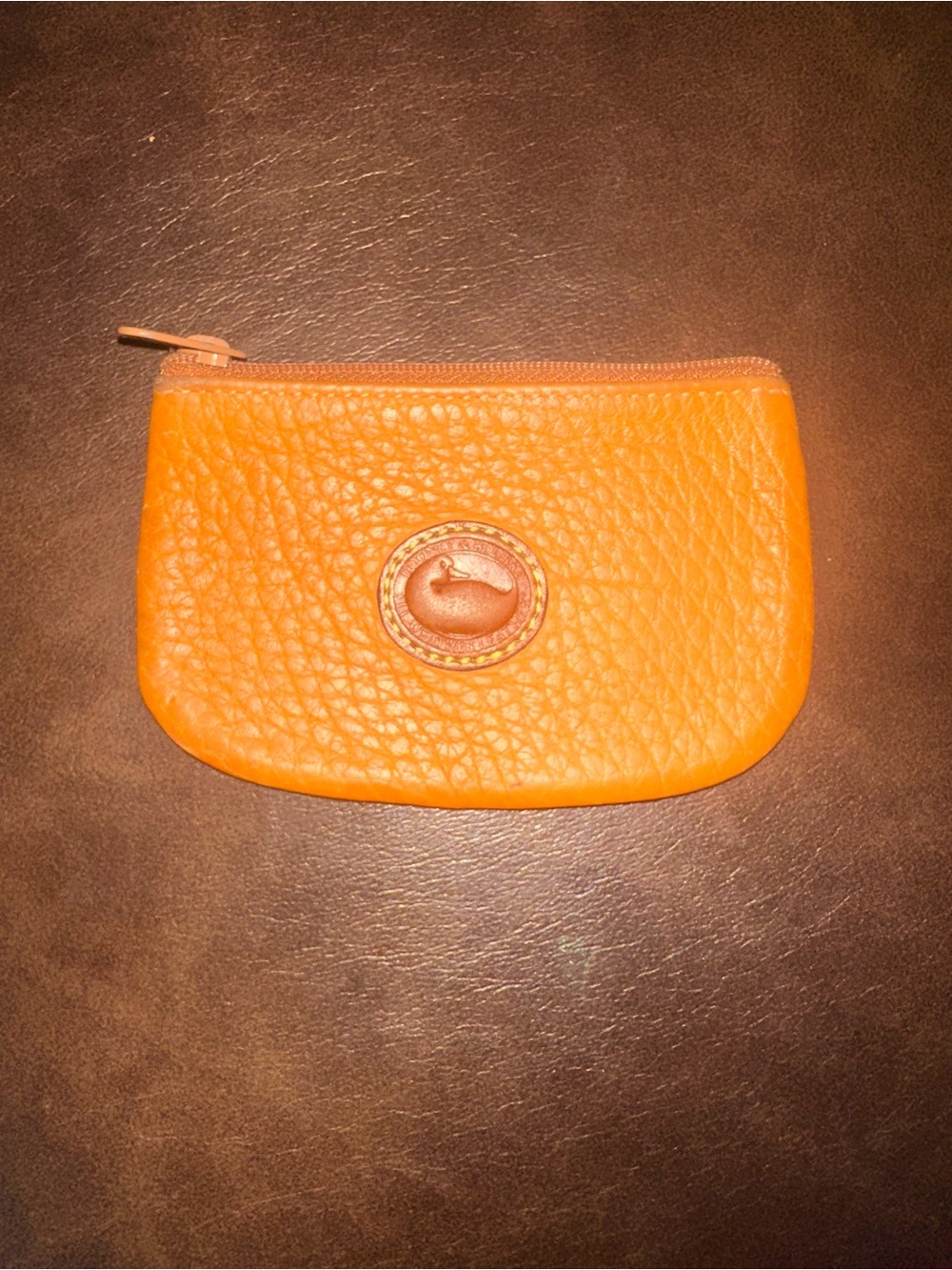 vintage Dooney & Bourke pebbled leather zip coin pouch